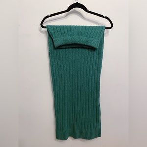 Free People teal woven high-waisted midi skirt size XS